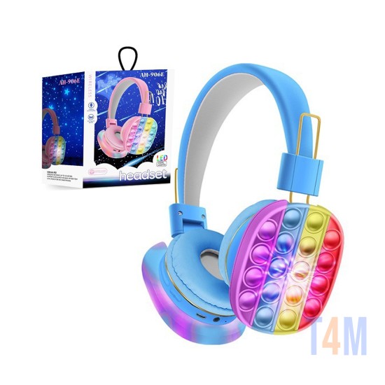 Bubble Toy Wireless Headphones AH-906E with LED Blue